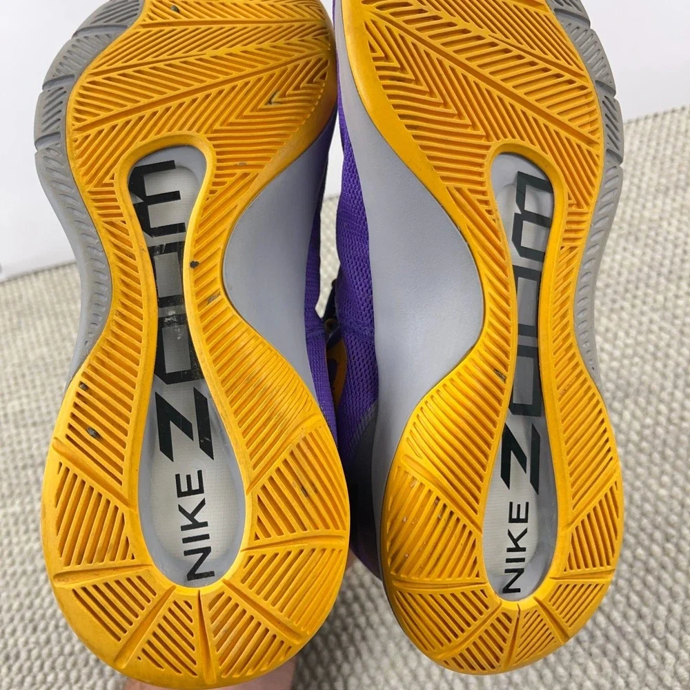 Nike Basketball Shoes Lakers Hypervenom Zoom Purple Gold 630913-502 Mens Size‎ 7